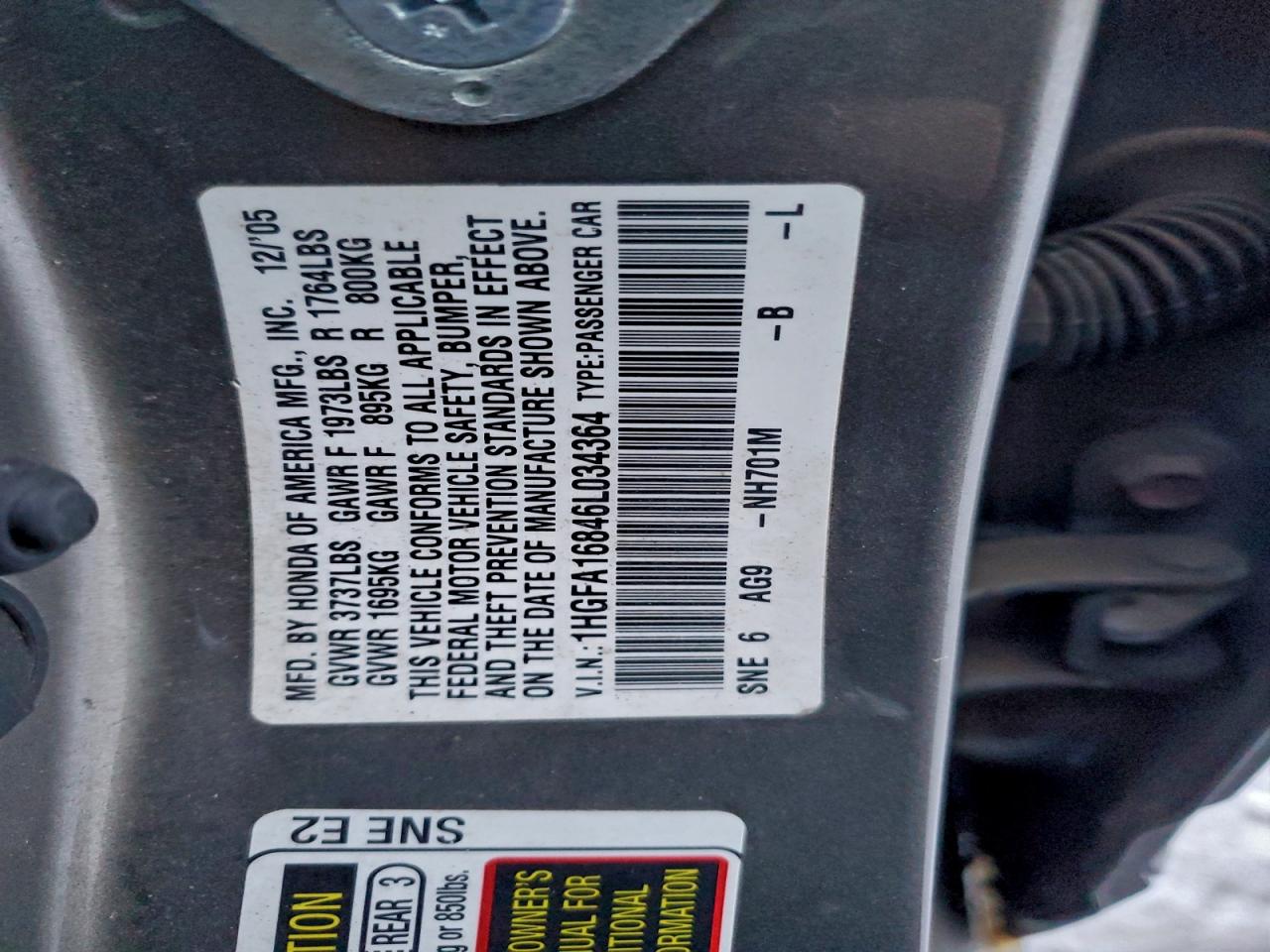 2006 HONDA CIVIC EX photo 12