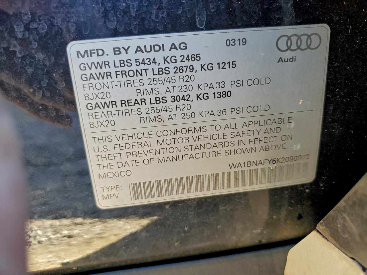 2019 AUDI Q5 PREMIUM PLUS photo 13