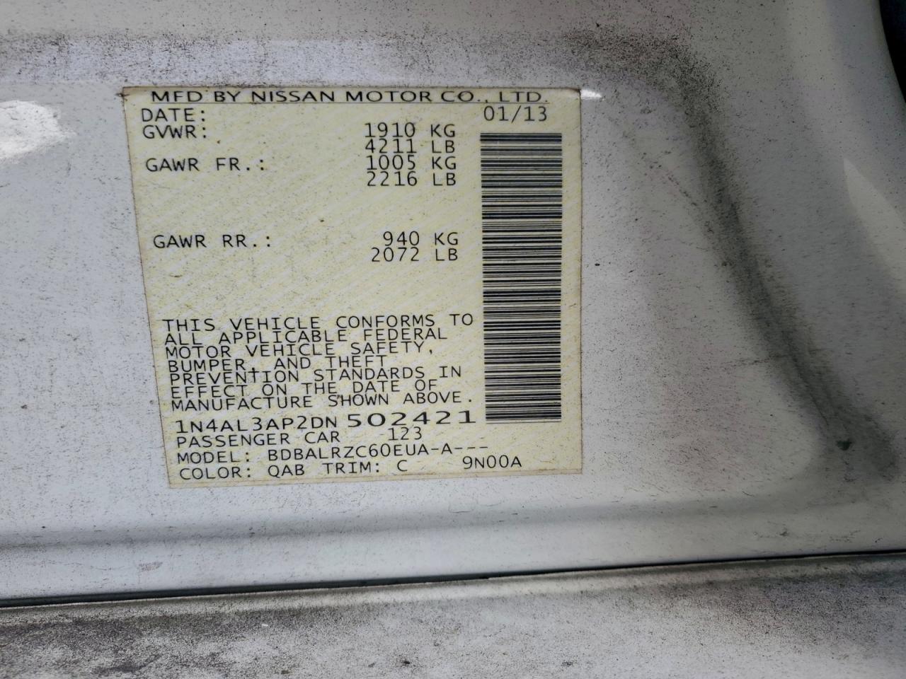 2013 NISSAN ALTIMA 2.5 photo 12