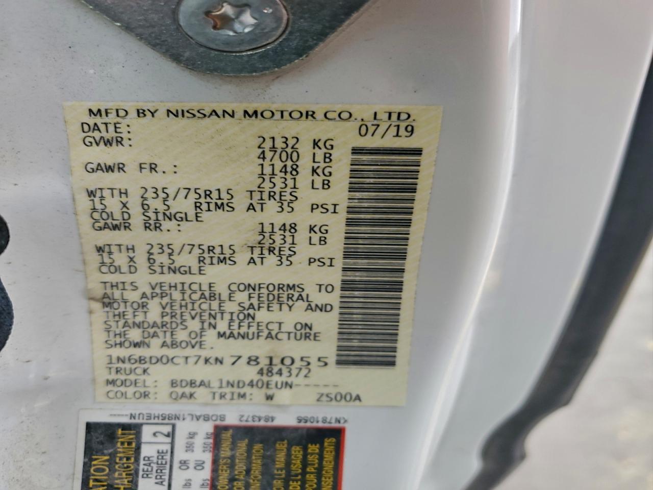 2019 NISSAN FRONTIER S photo 12