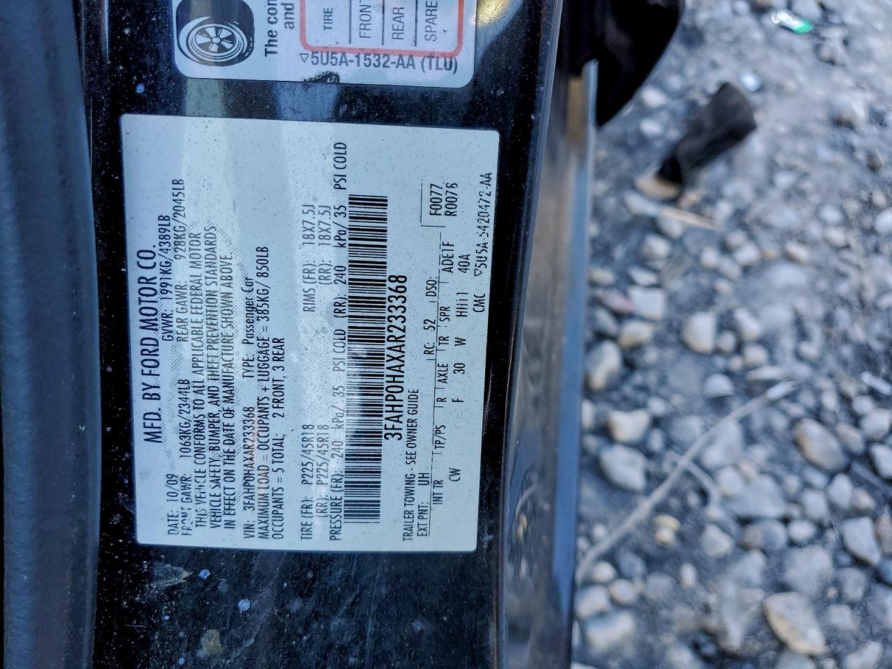 2010 FORD FUSION SE photo 12