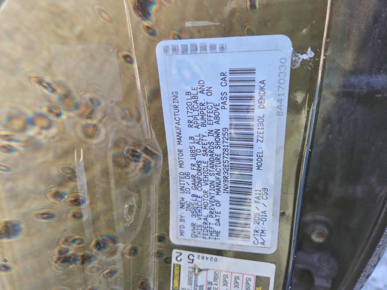 2007 TOYOTA COROLLA CE photo 12