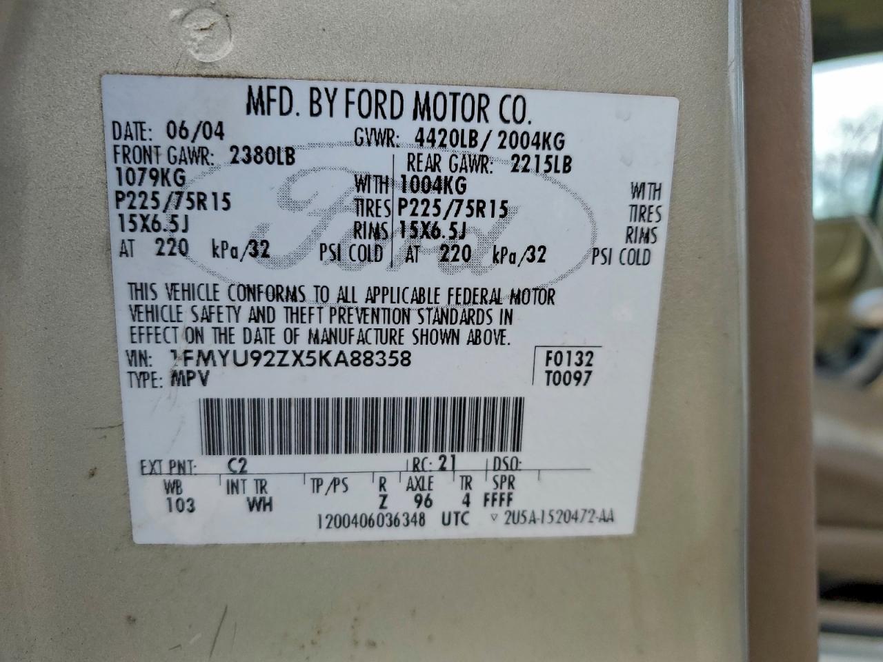 2005 FORD ESCAPE XLS photo 14