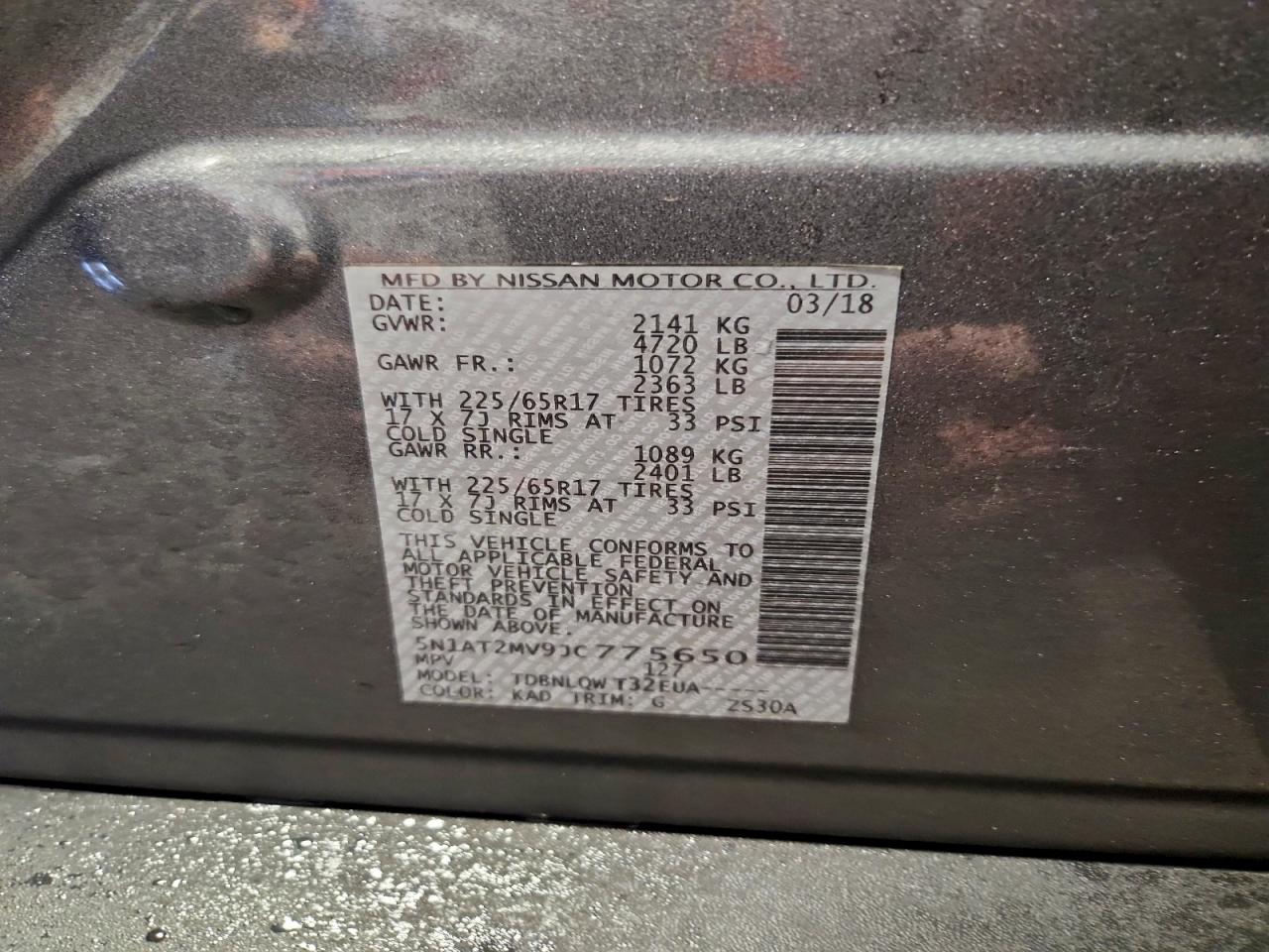 2018 NISSAN ROGUE S photo 37