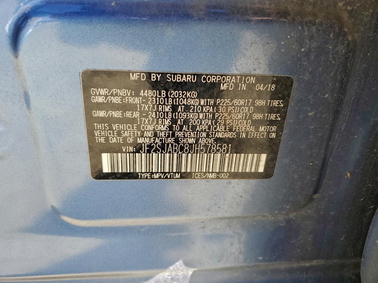 2018 SUBARU FORESTER 2.5I photo 12