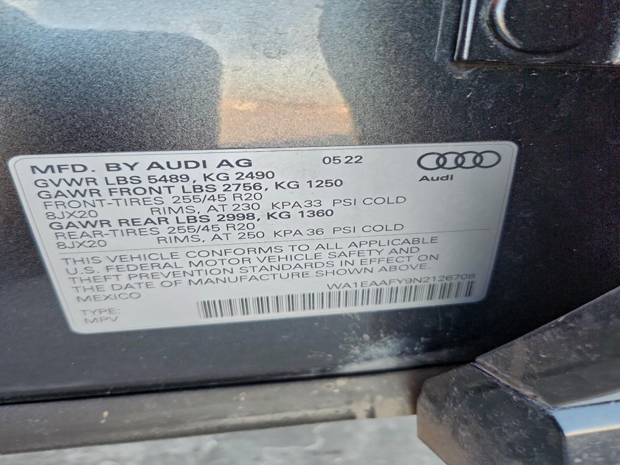 2022 AUDI Q5 PREMIUM PLUS 45 photo 12