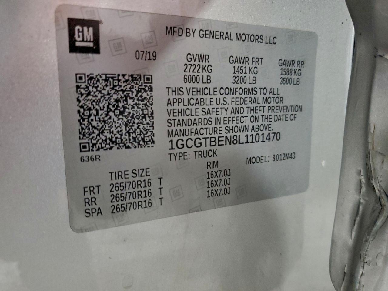2020 CHEVROLET COLORADO photo 12