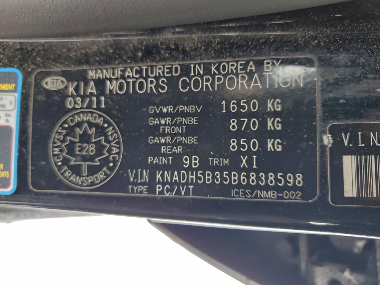 2011 KIA RIO BASE photo 13