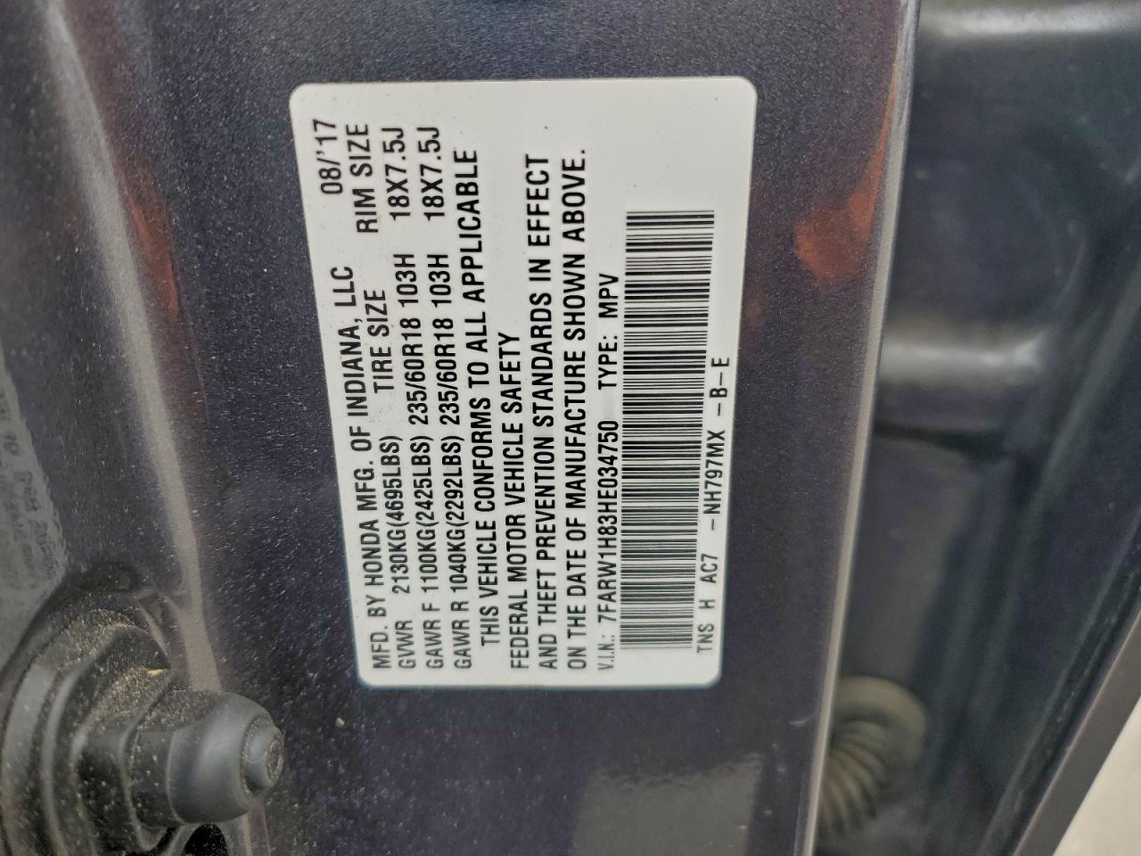 2017 HONDA CR-V EXL photo 13