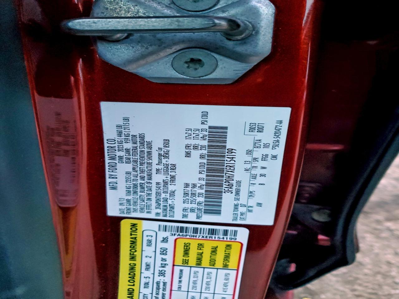 2014 FORD FUSION SE photo 12