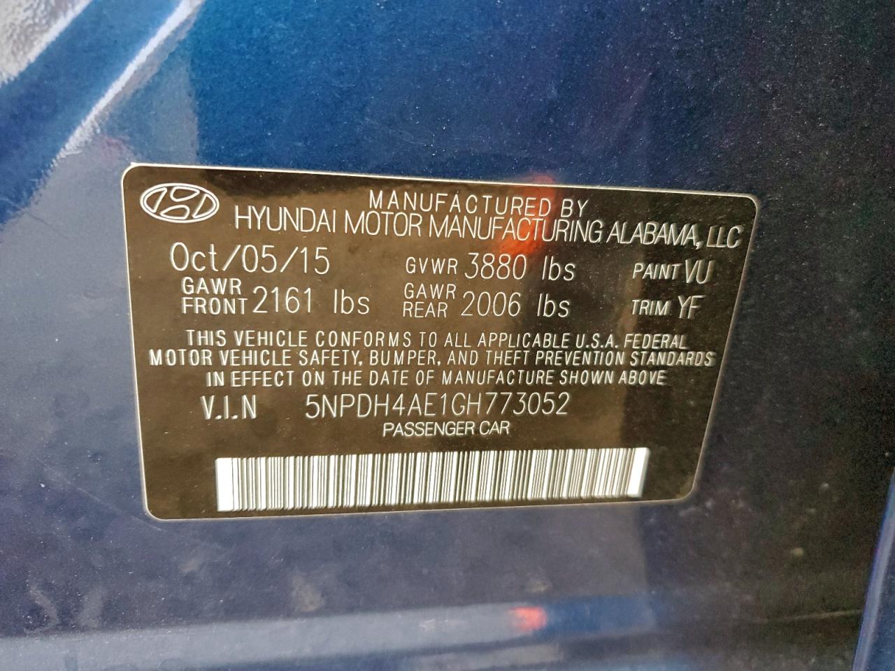 2016 HYUNDAI ELANTRA SE photo 12
