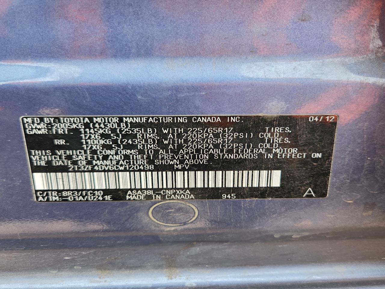 2012 TOYOTA RAV4 photo 14