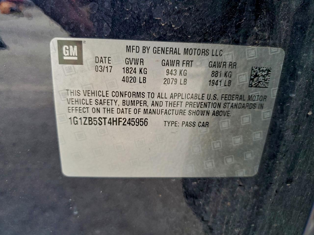 2017 CHEVROLET MALIBU LS photo 12