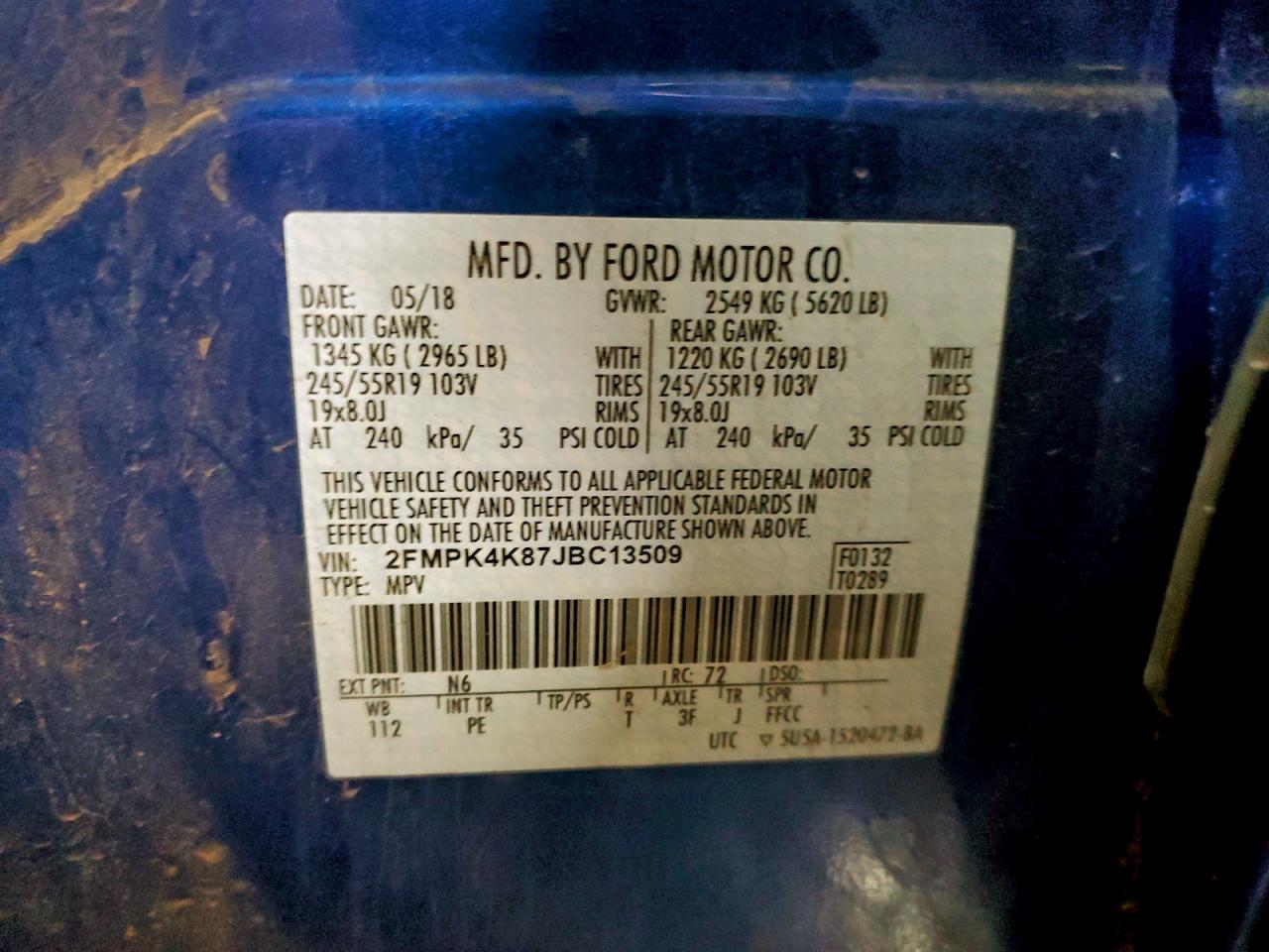2018 FORD EDGE TITANIUM photo 13