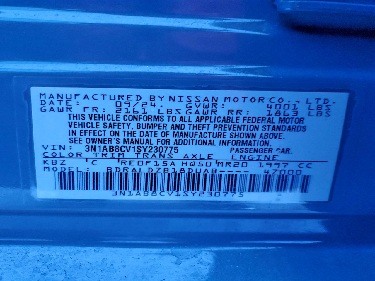 2025 NISSAN SENTRA SV photo 12