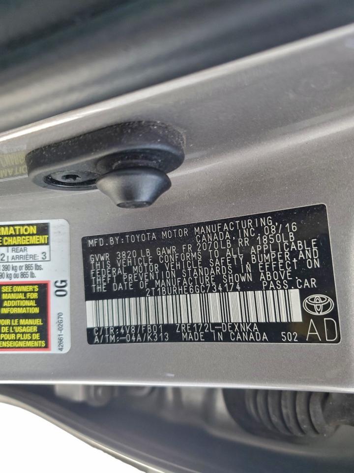 2016 TOYOTA COROLLA L photo 13