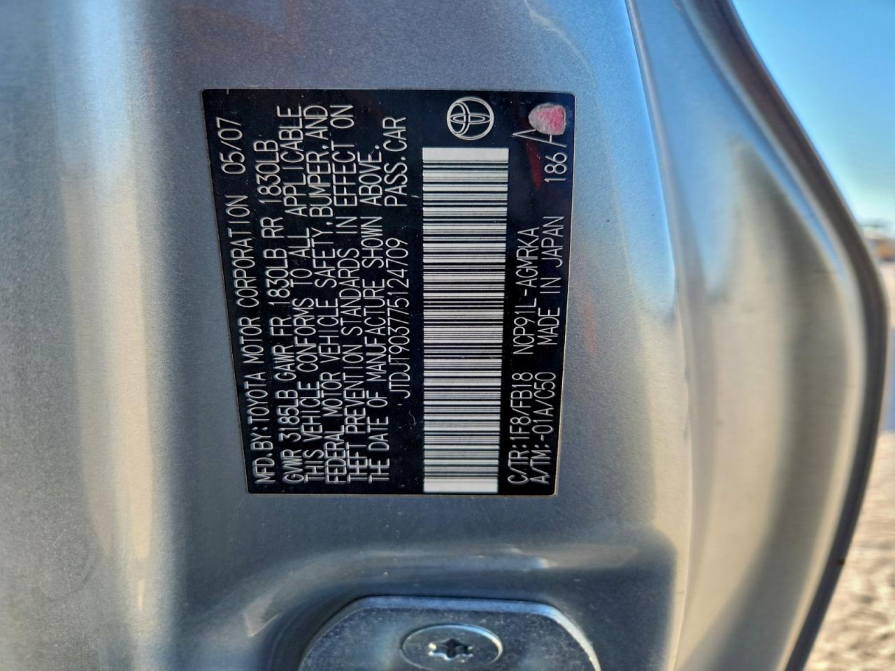 2007 TOYOTA YARIS photo 23