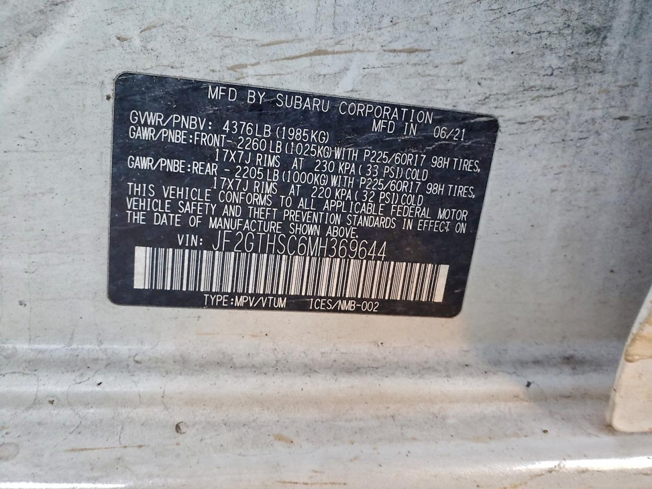 2021 SUBARU CROSSTREK SPORT photo 12
