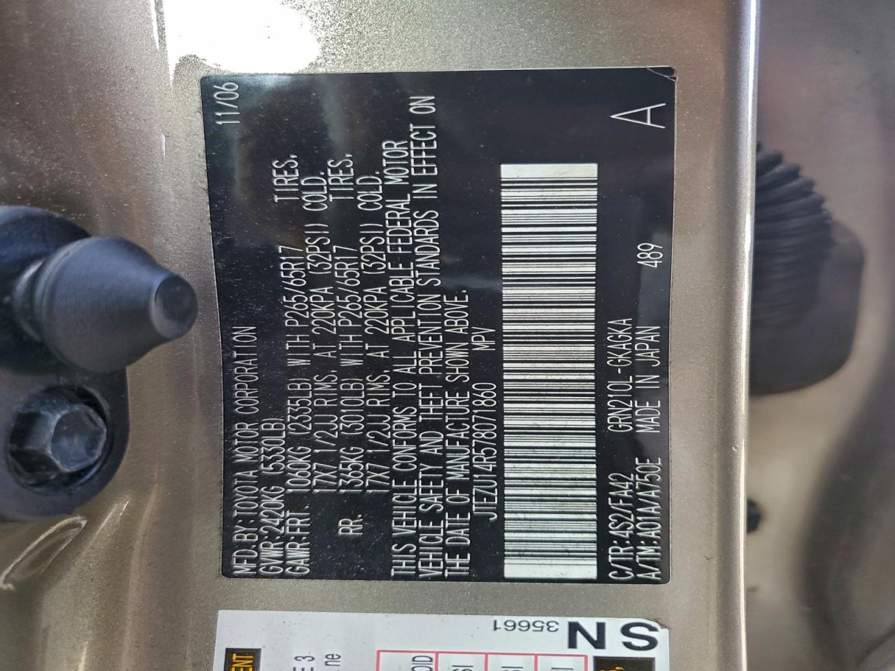 2007 TOYOTA 4RUNNER SR5 photo 13