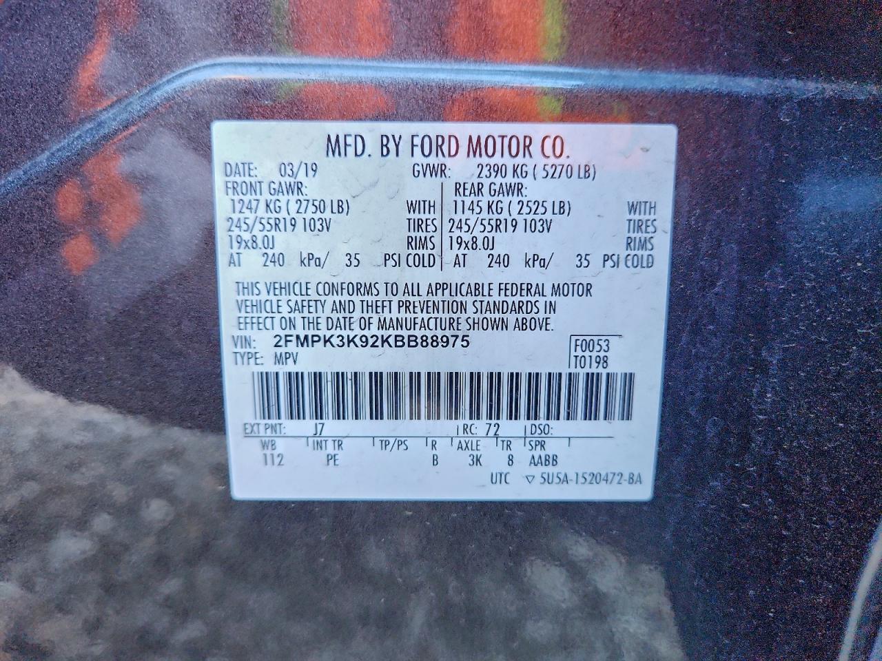 2019 FORD EDGE TITANIUM photo 13