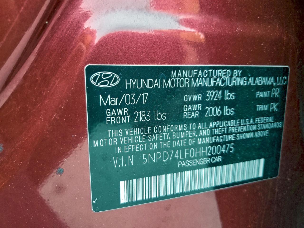 2017 HYUNDAI ELANTRA SE photo 12