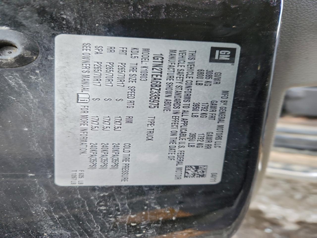 2011 GMC SIERRA K1500 photo 12