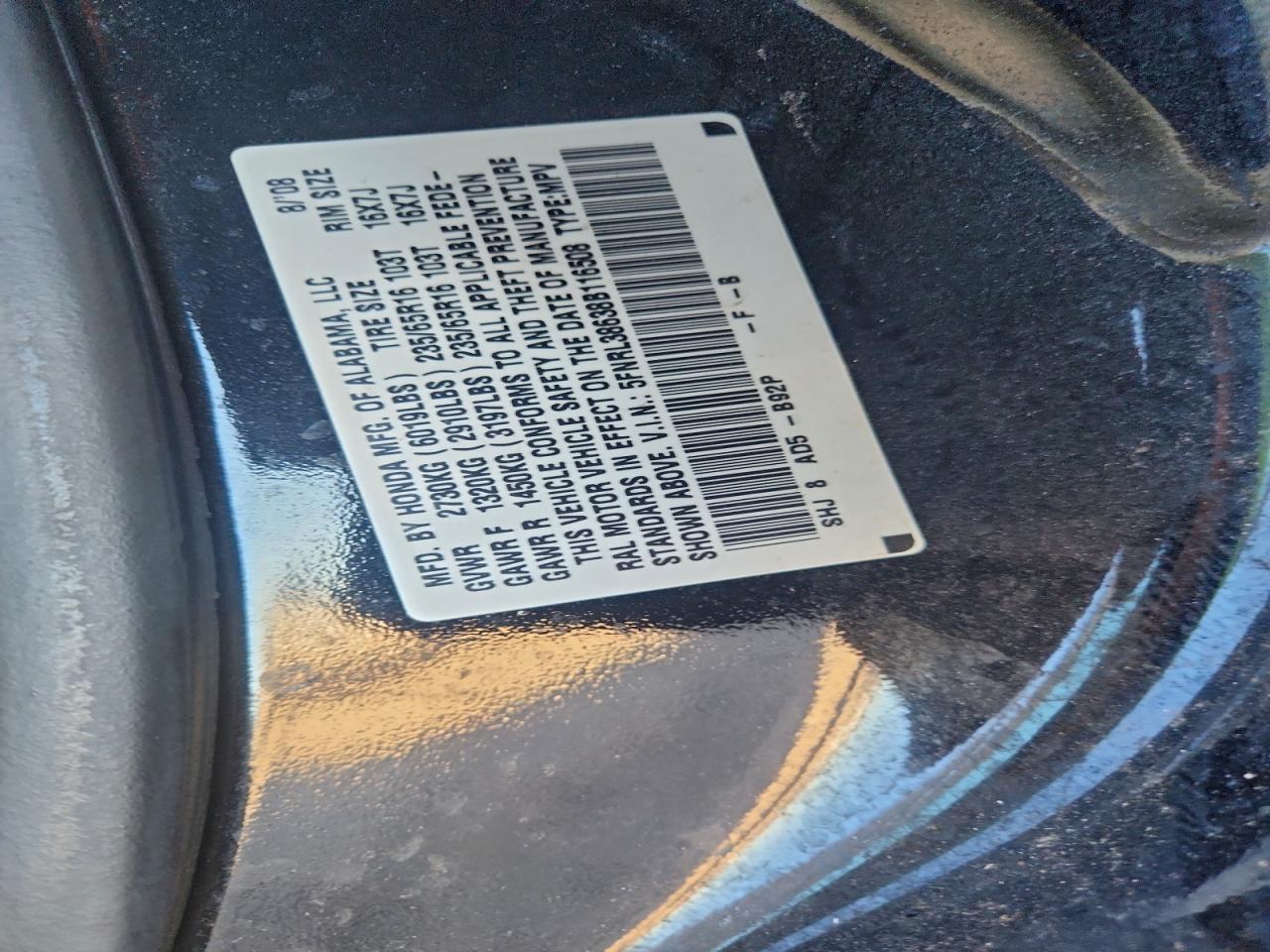 2008 HONDA ODYSSEY EXL photo 13