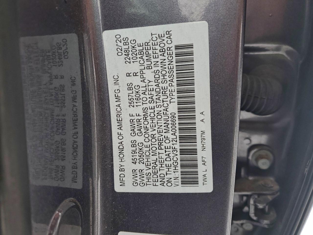 2020 HONDA ACCORD HYBRID photo 12