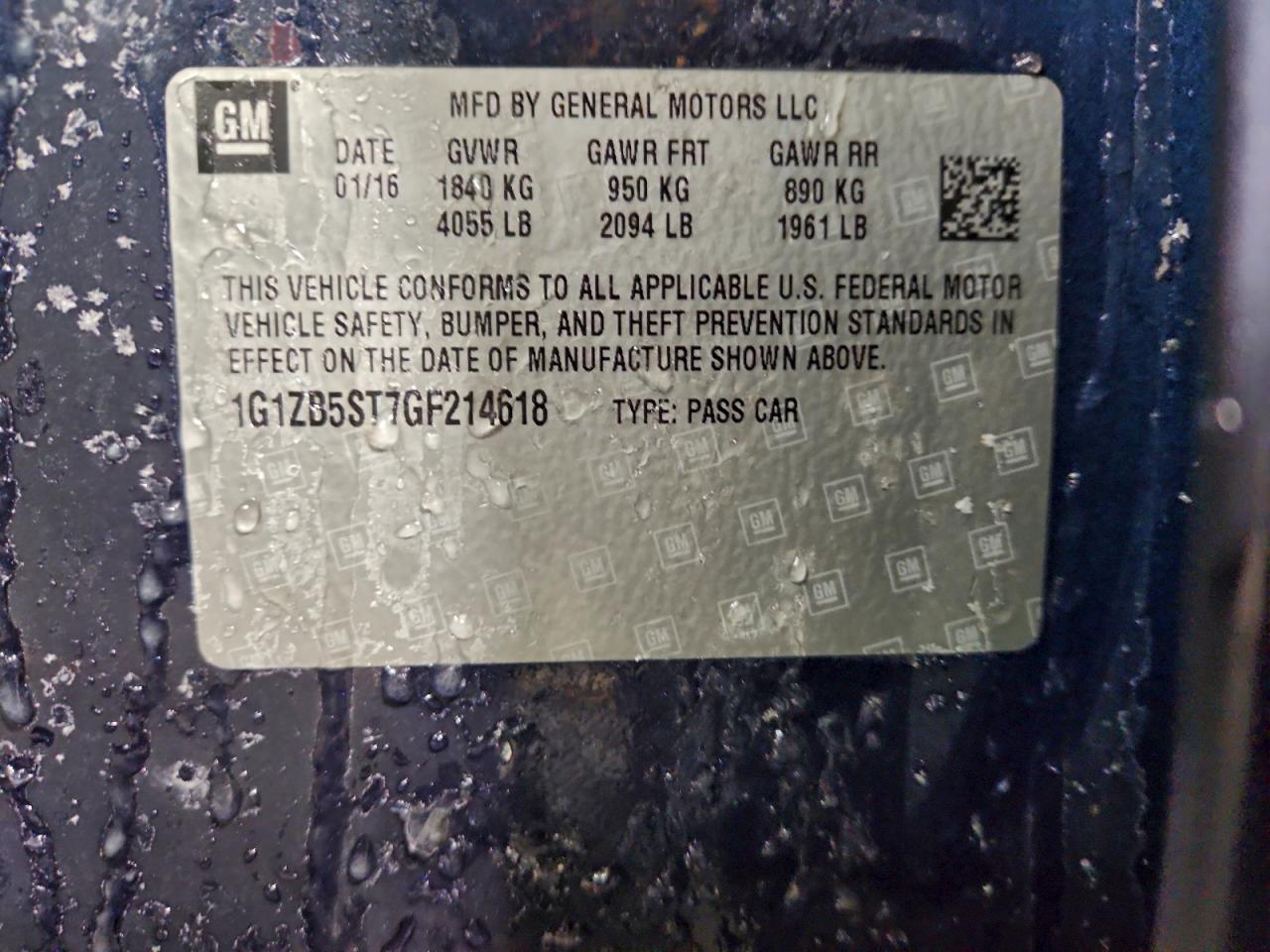 2016 CHEVROLET MALIBU LS photo 12