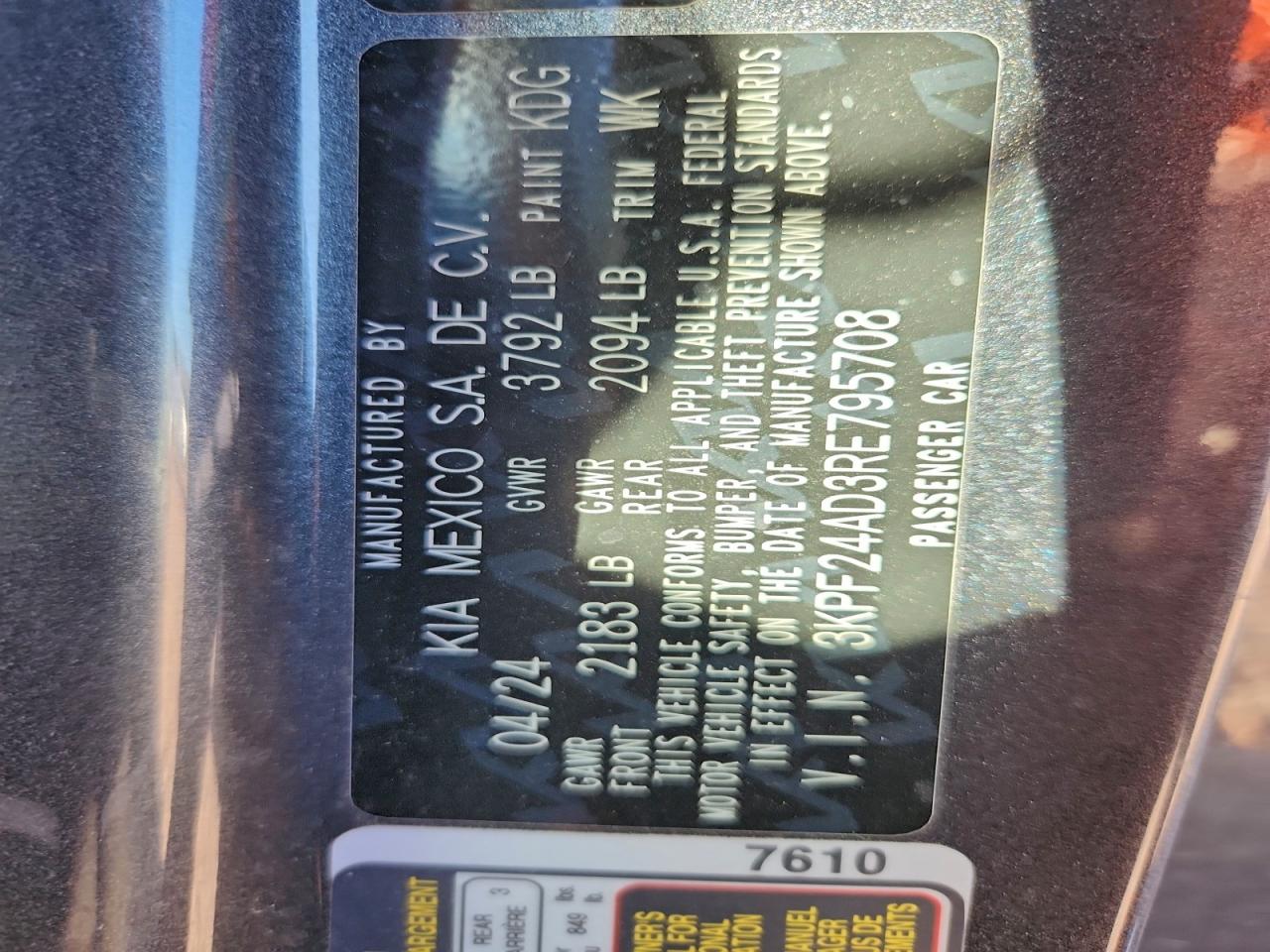 2024 KIA FORTE LX photo 12