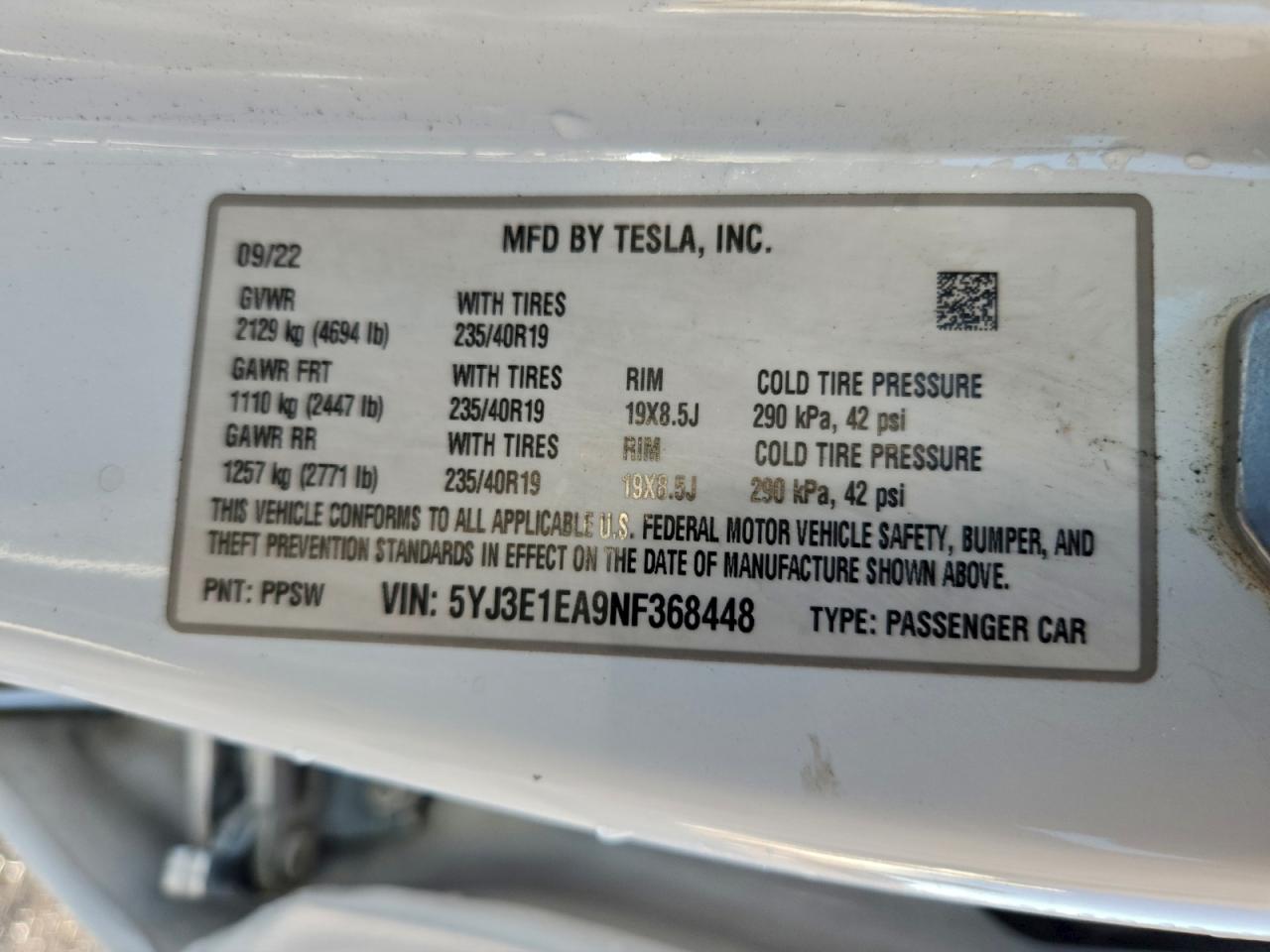 2022 TESLA MODEL 3 photo 12