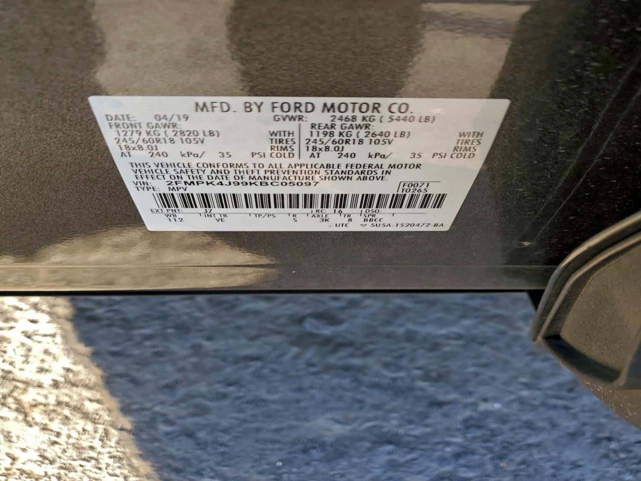 2019 FORD EDGE SEL photo 13