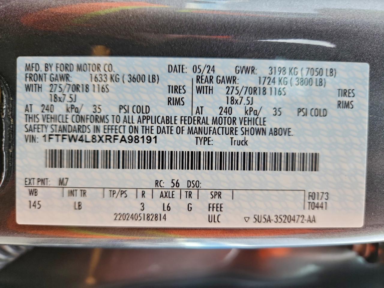 2024 FORD F150 TREMOR photo 12