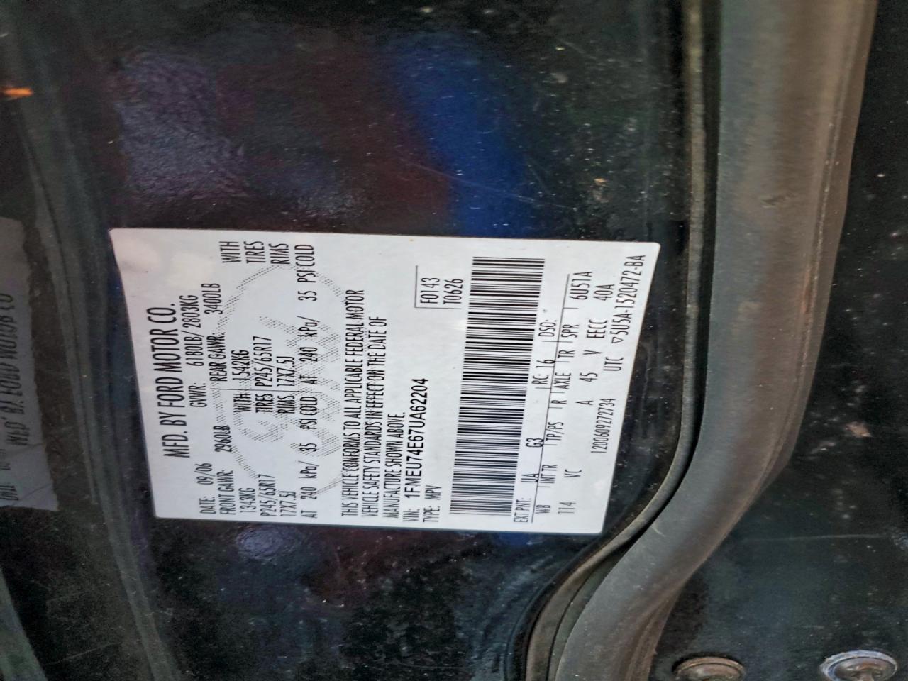2007 FORD EXPLORER EDDIE BAUER photo 13