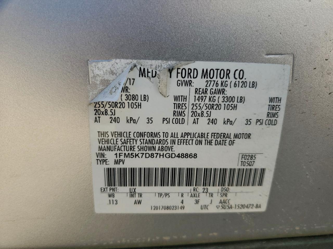 2017 FORD EXPLORER XLT photo 13