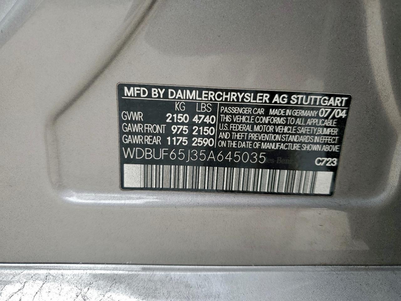 2005 MERCEDES-BENZ E 320 photo 12