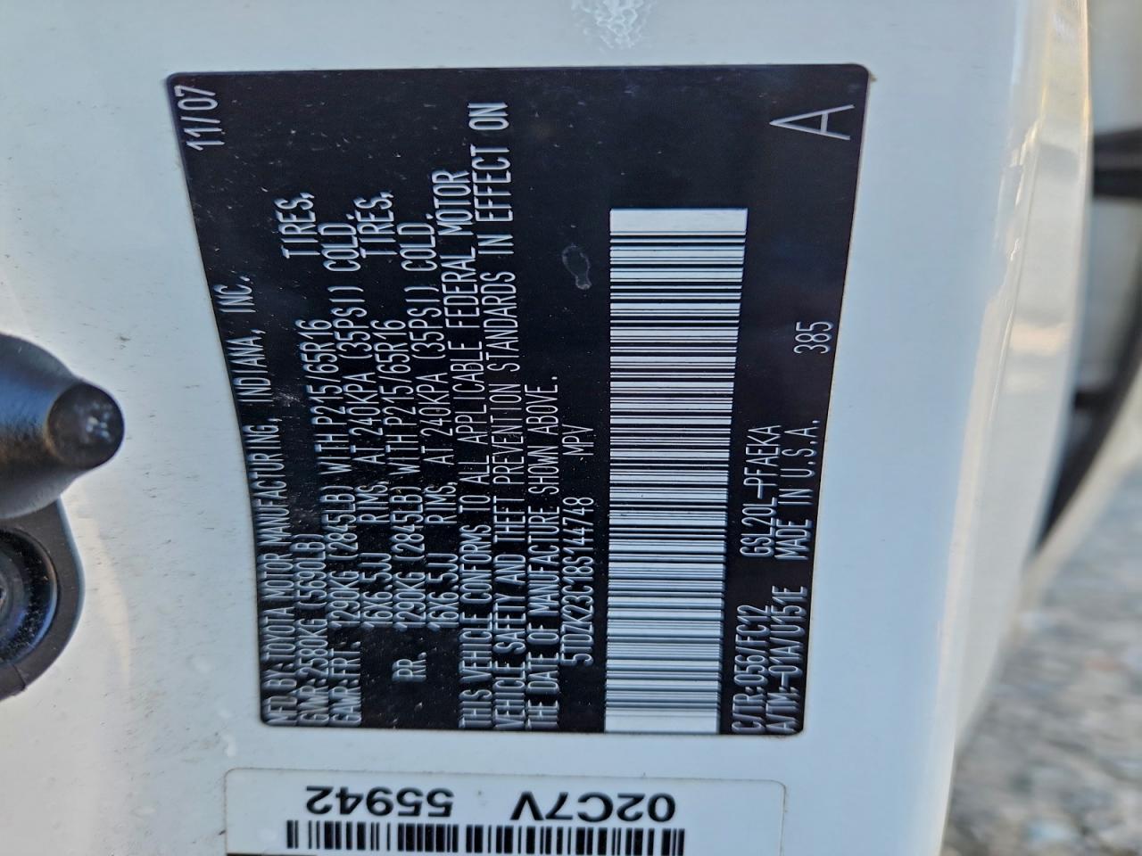 2008 TOYOTA SIENNA CE photo 13