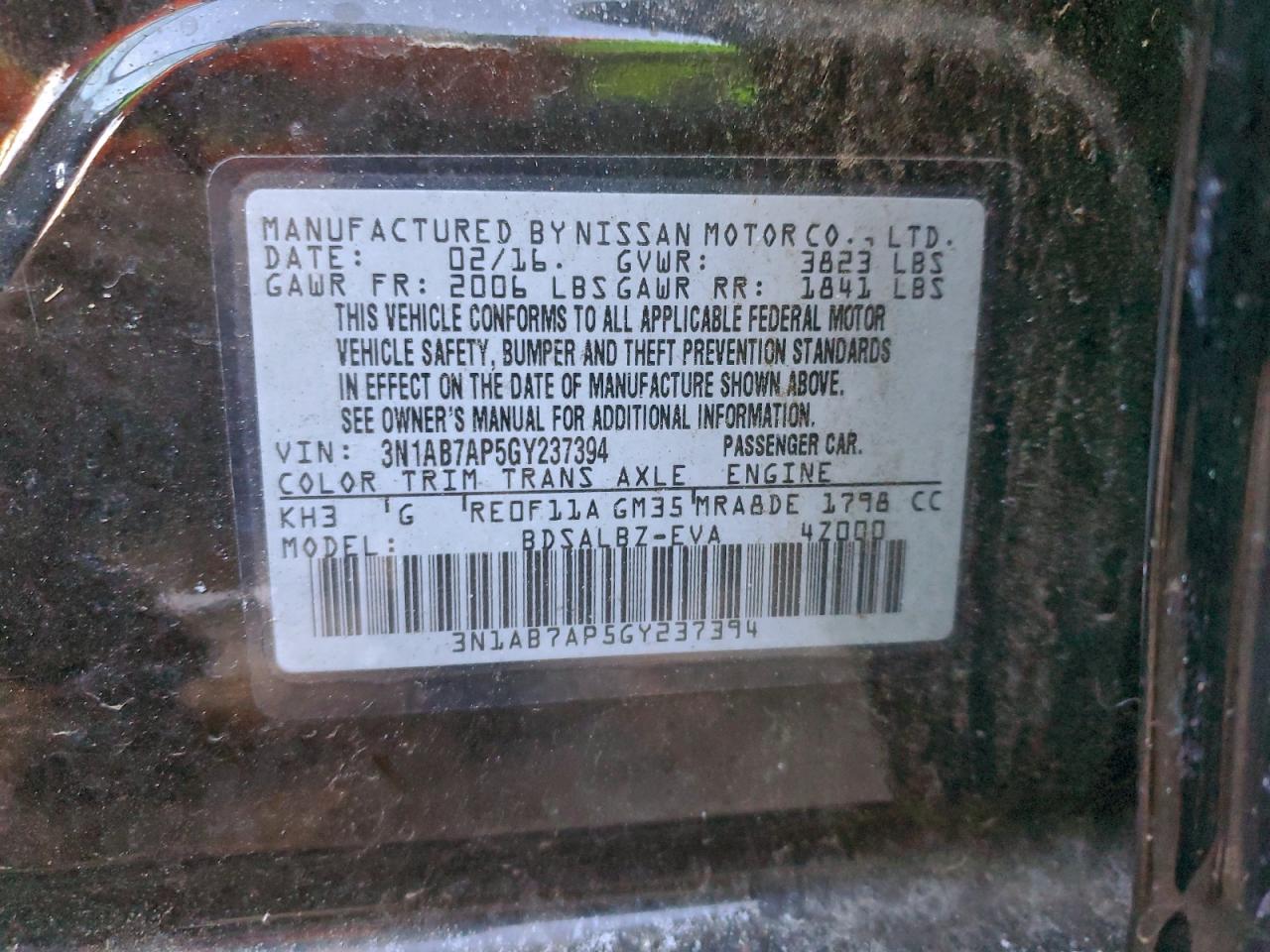 2016 NISSAN SENTRA S photo 12