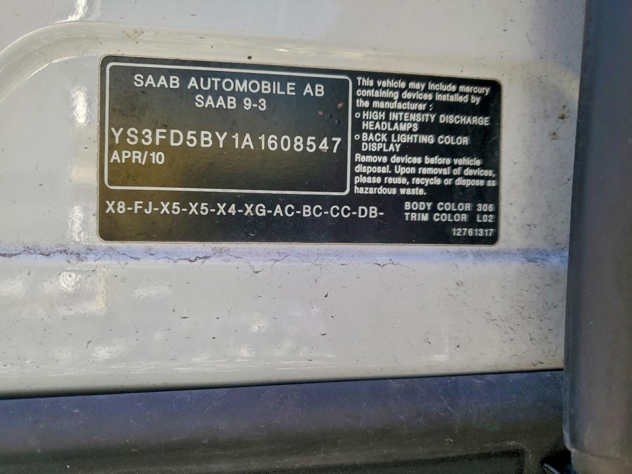 2010 SAAB 9-3 2.0T photo 12