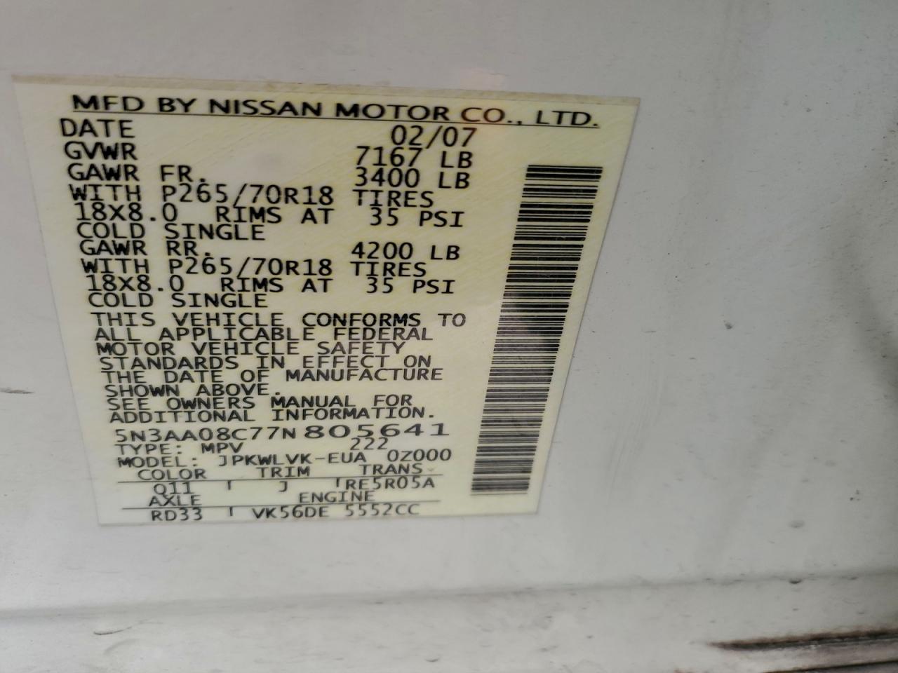 2007 INFINITI QX56 photo 13