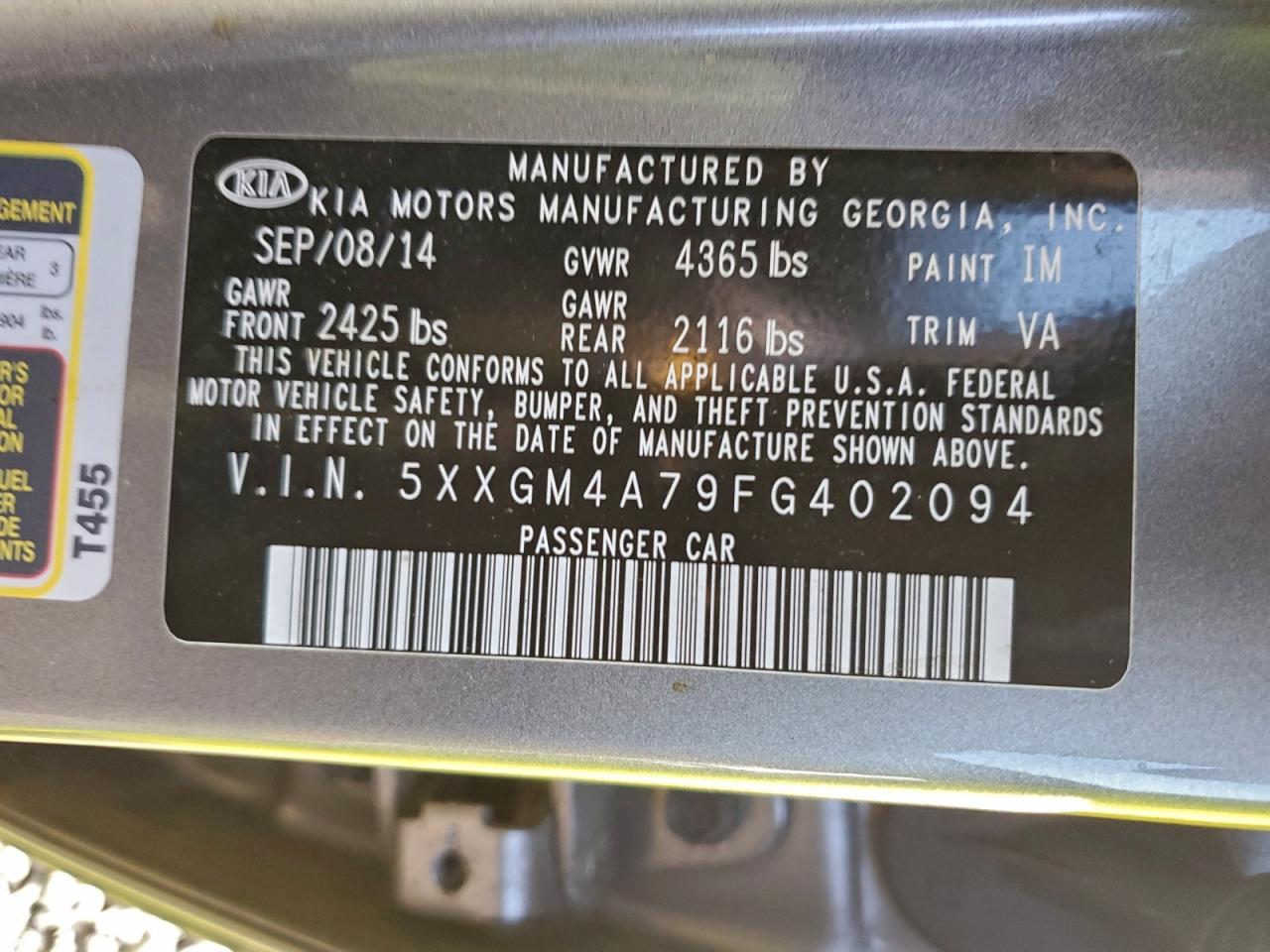 2015 KIA OPTIMA LX photo 12