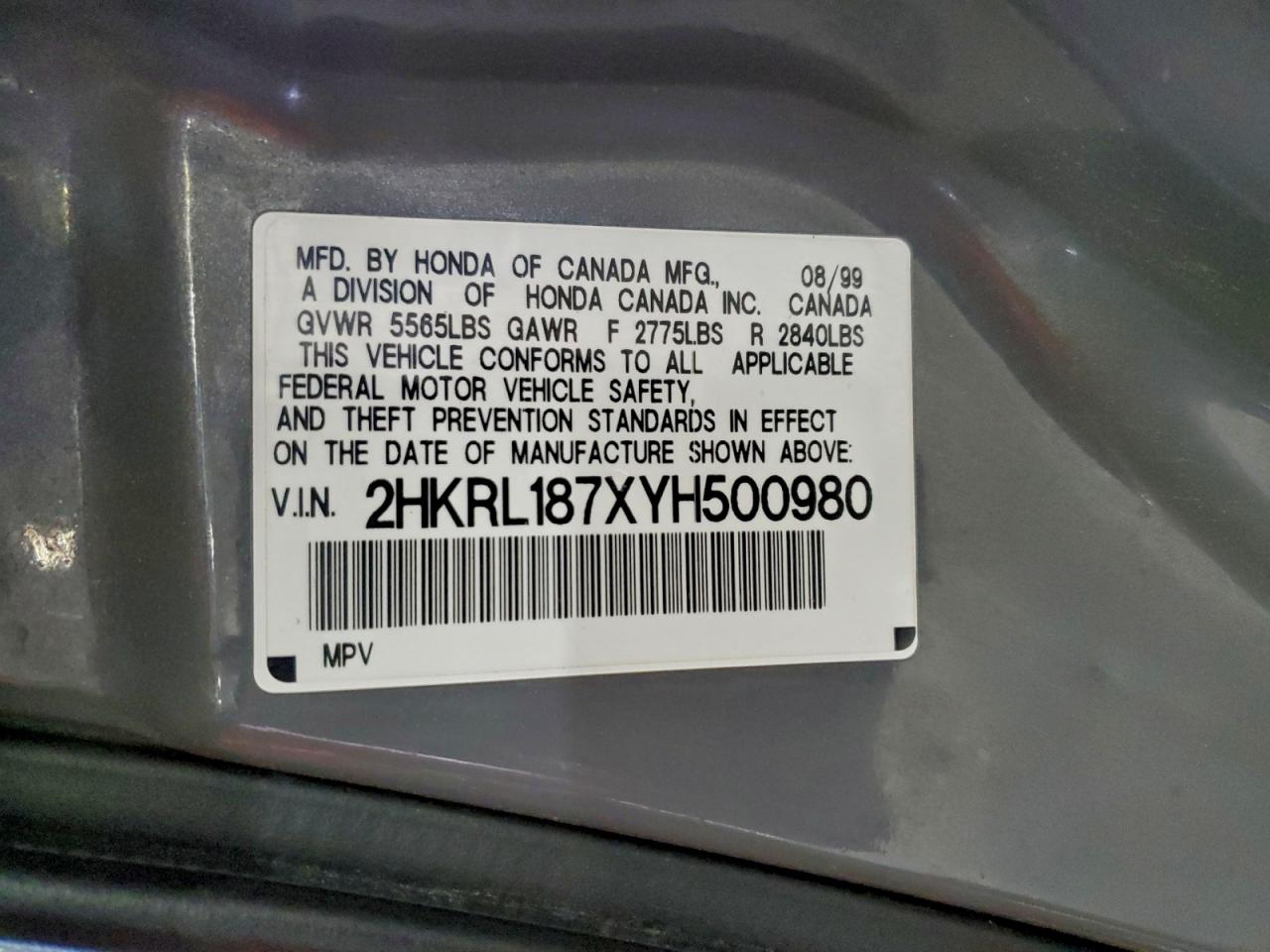 2000 HONDA ODYSSEY EX photo 25