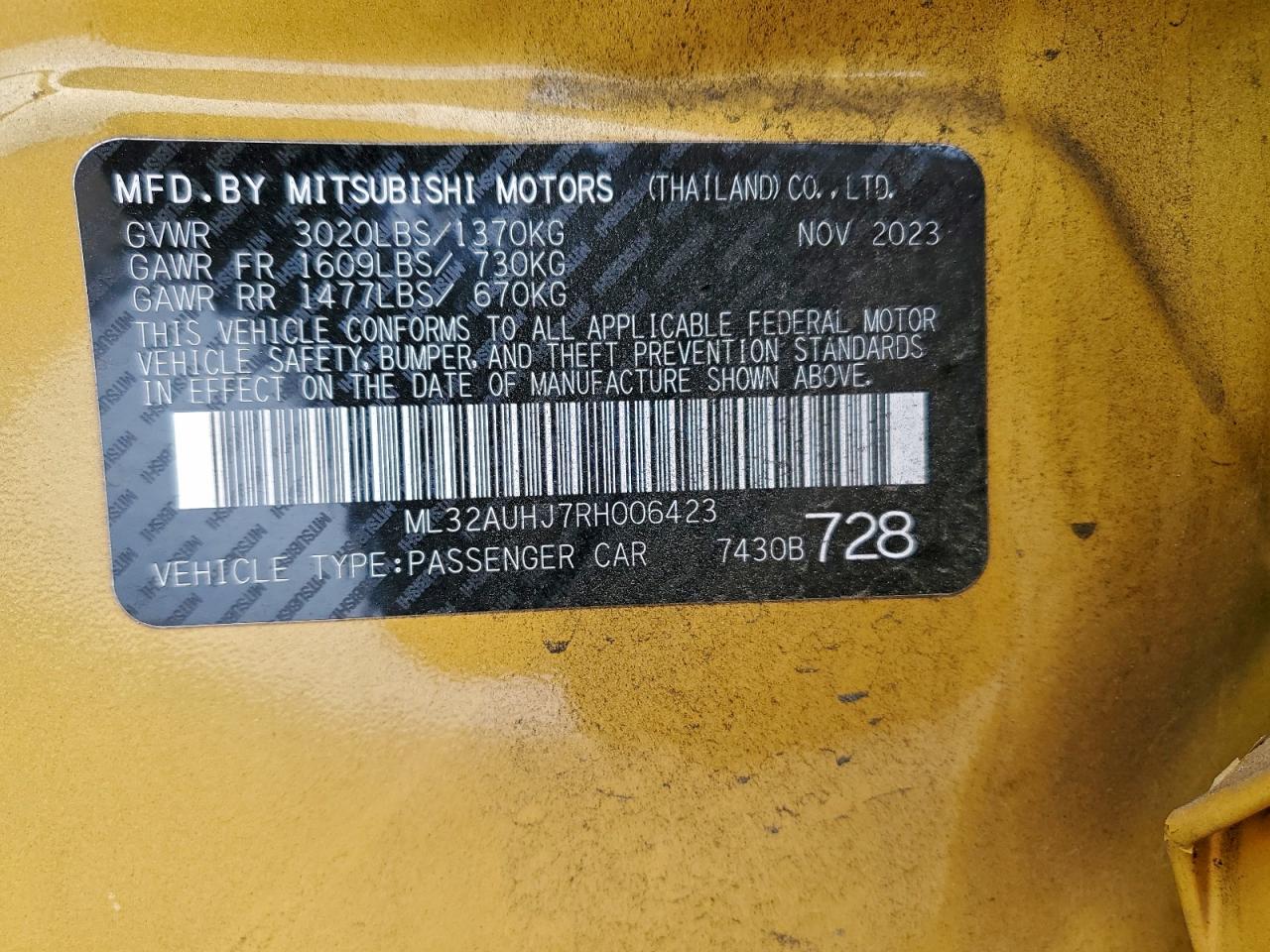2024 MITSUBISHI MIRAGE ES photo 12