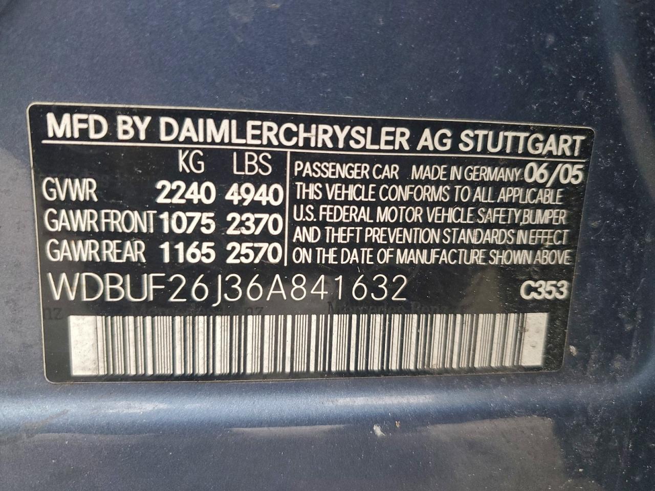 2006 MERCEDES-BENZ E 320 CDI photo 12