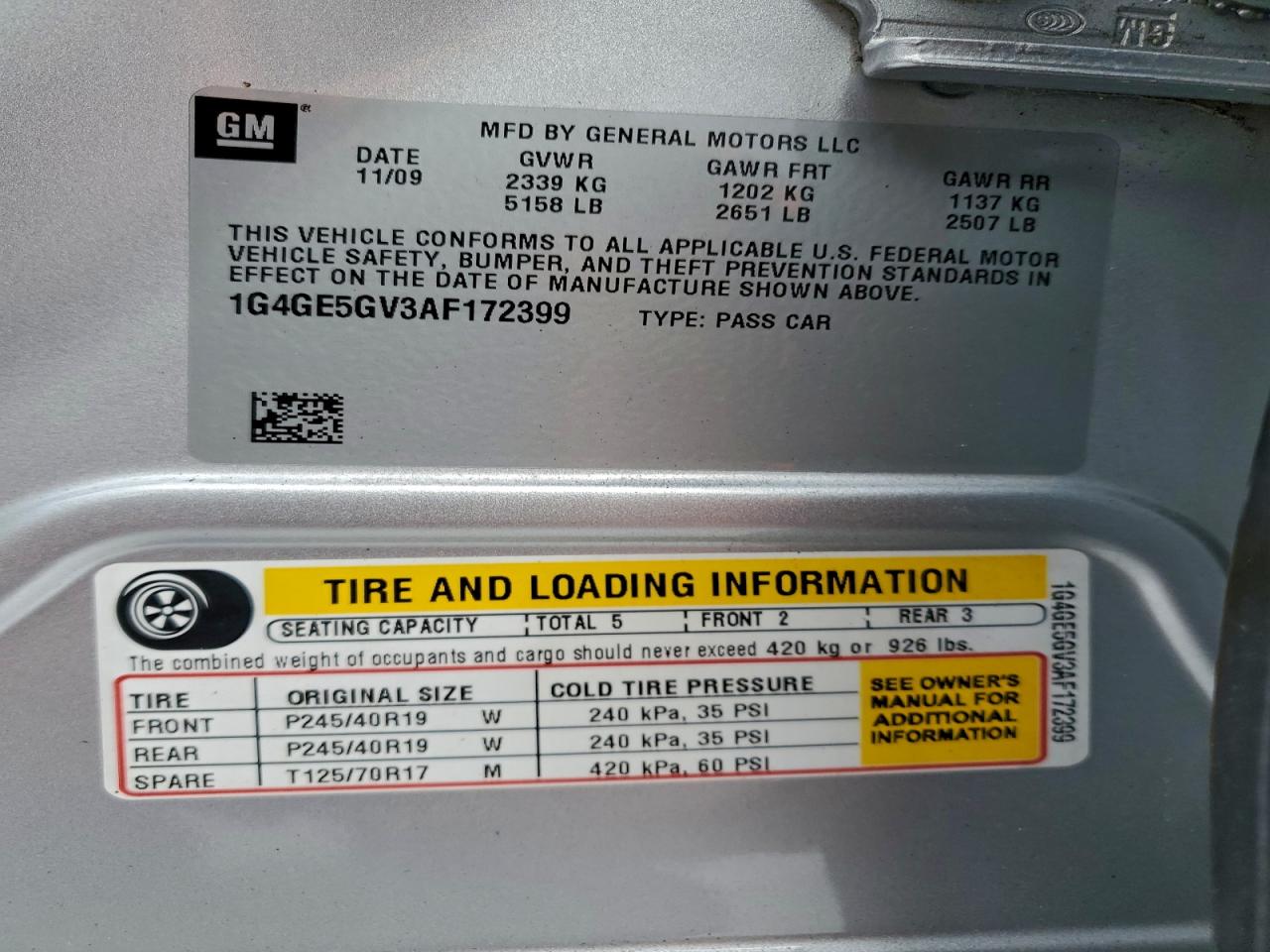 2010 BUICK LACROSSE CXS photo 12