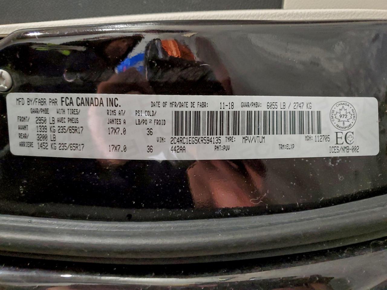 2019 CHRYSLER PACIFICA TOURING L PLUS photo 14