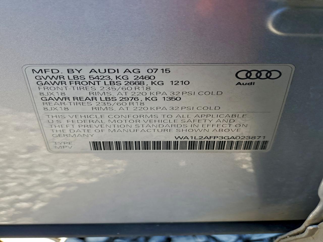 2016 AUDI Q5 PREMIUM PLUS photo 13