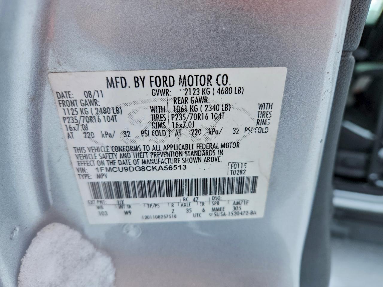 2012 FORD ESCAPE XLT photo 13
