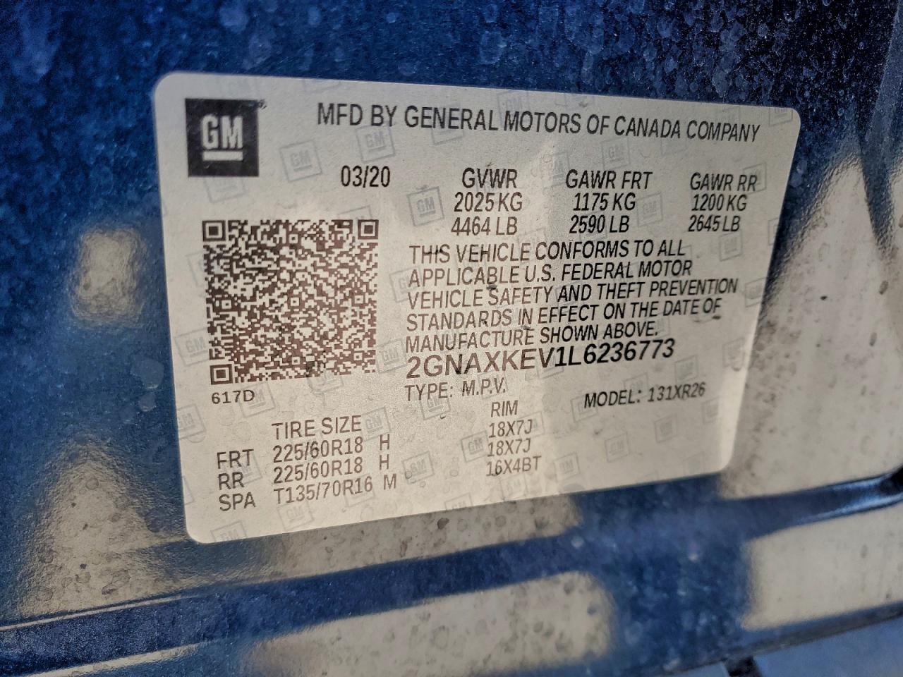 2020 CHEVROLET EQUINOX LT photo 14