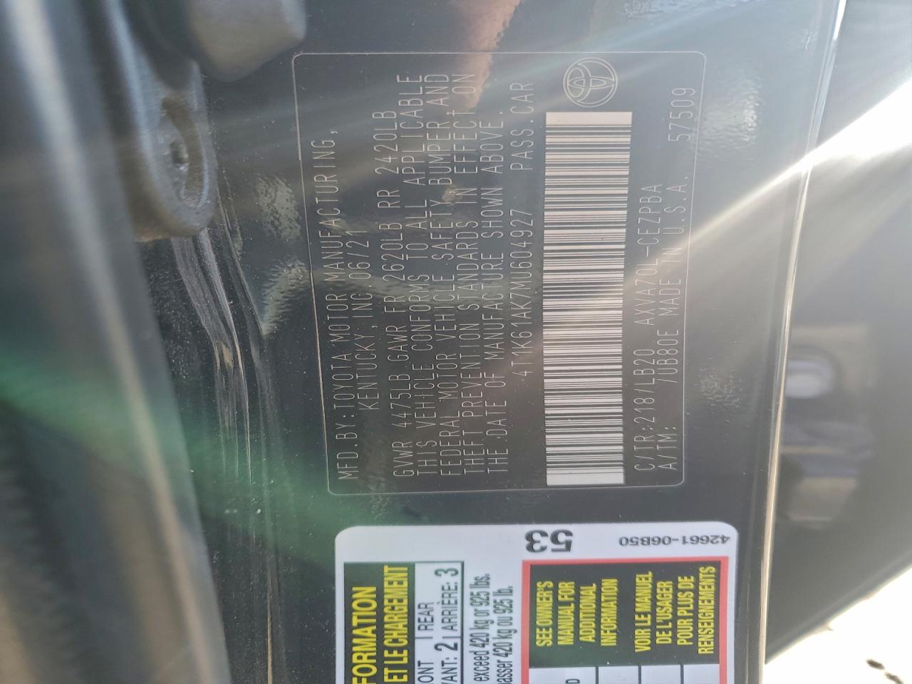 2021 TOYOTA CAMRY XSE photo 34